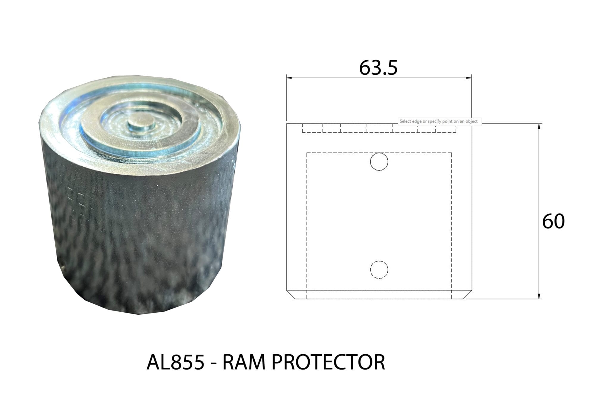 AL855P - Ram Protector 2 - Dimensions