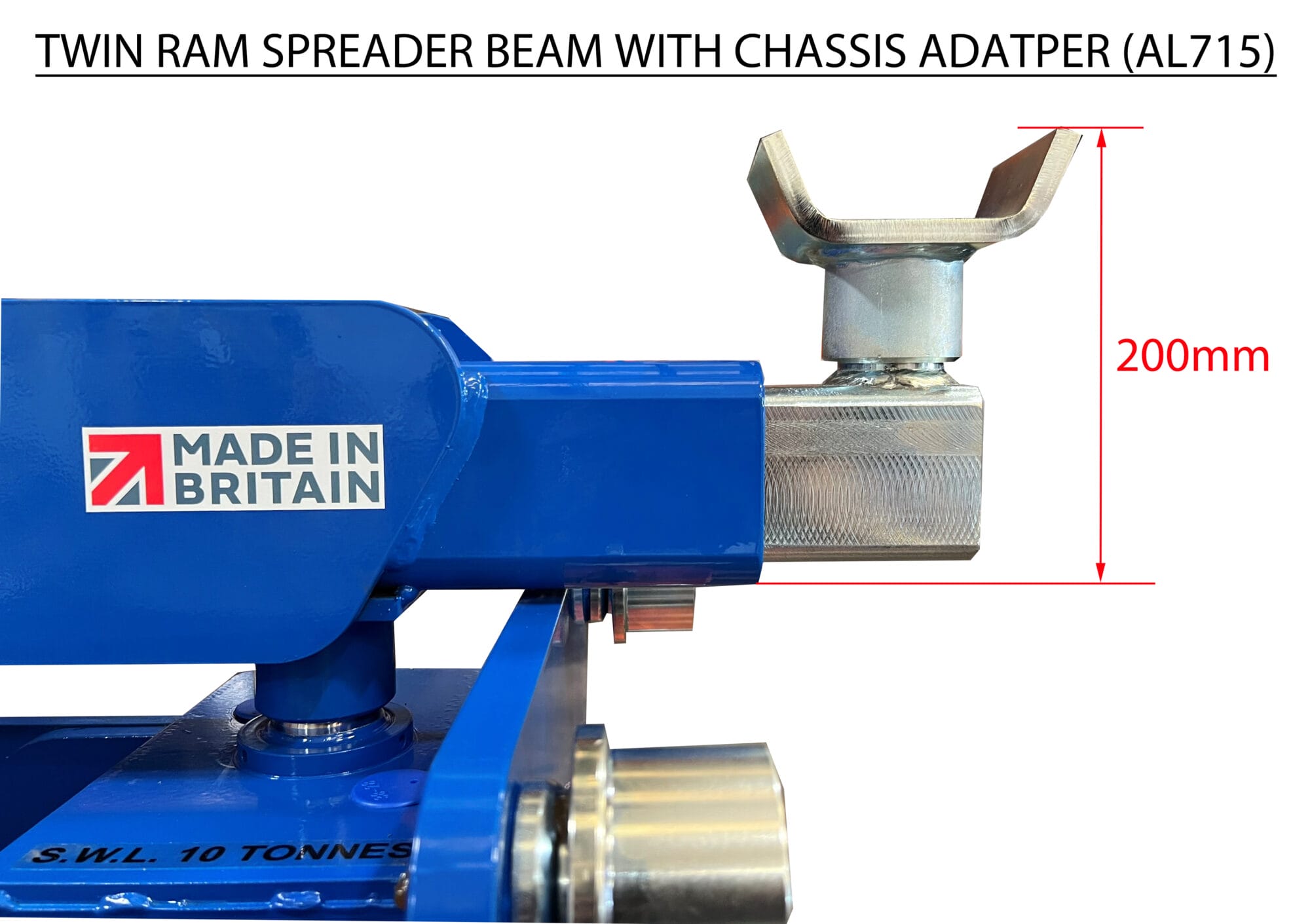13T Telescopic Spreader Twin Ram chassis adapter