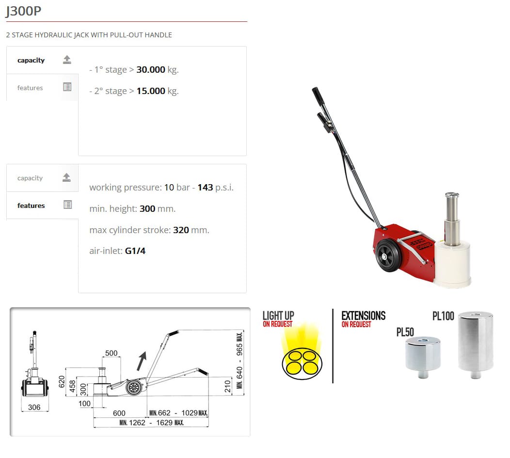 OLMEC Hydraulic Jack J300P