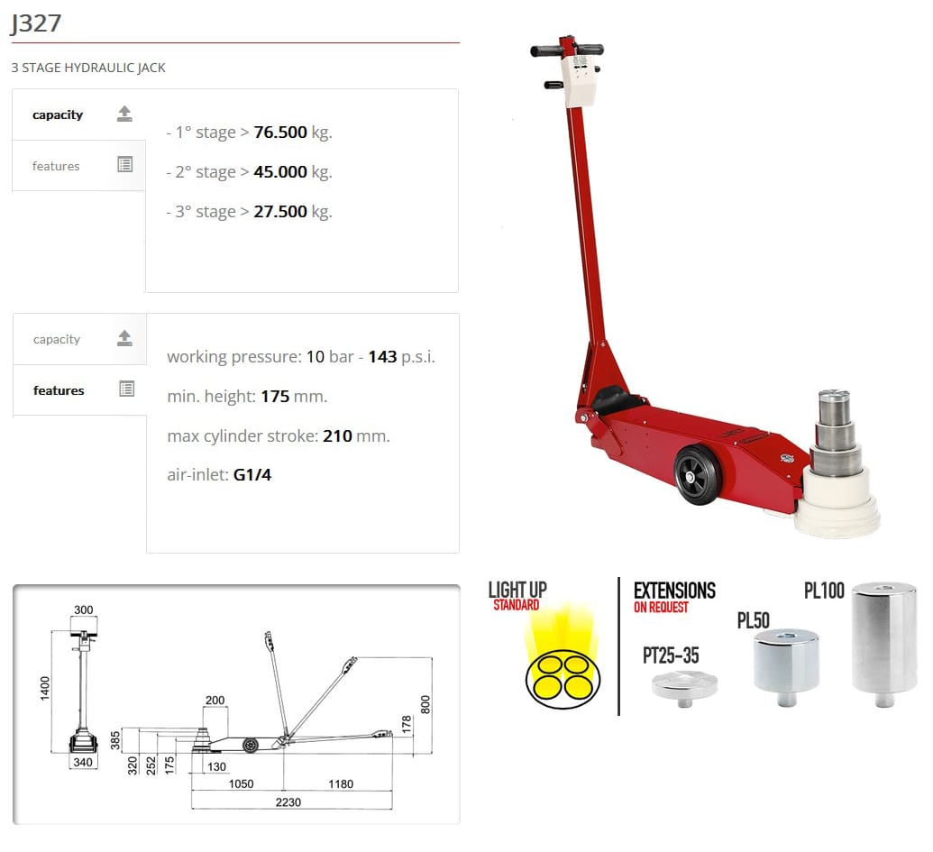 OLMEC Hydraulic Jack J327