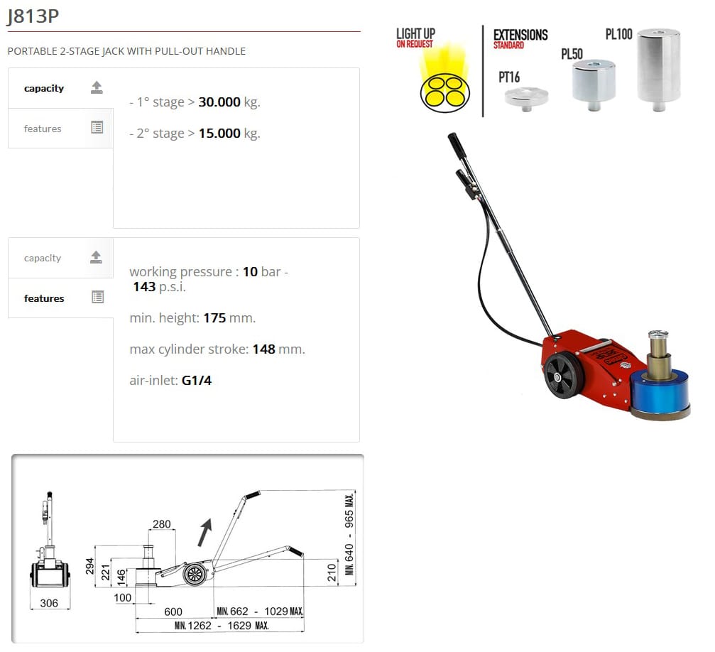 OLMEC Hydraulic Jack J813P